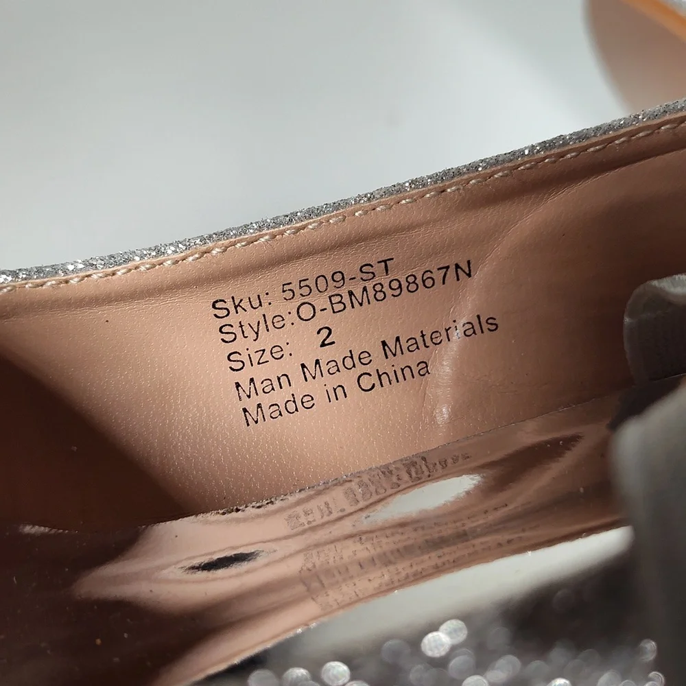 Badgley Mischka Girls‎ Glitter Block Heel Dress Shoes 2